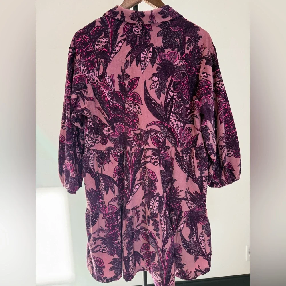 Anthropologie The Bettina Corduroy Tiered Mini Shirt Dress by Maeve. Size M - Picture 7 of 11